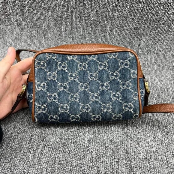 100% Authentic Gucci Ophidia GG Denim Mini Shoulder Bag - Picture 2 of 15